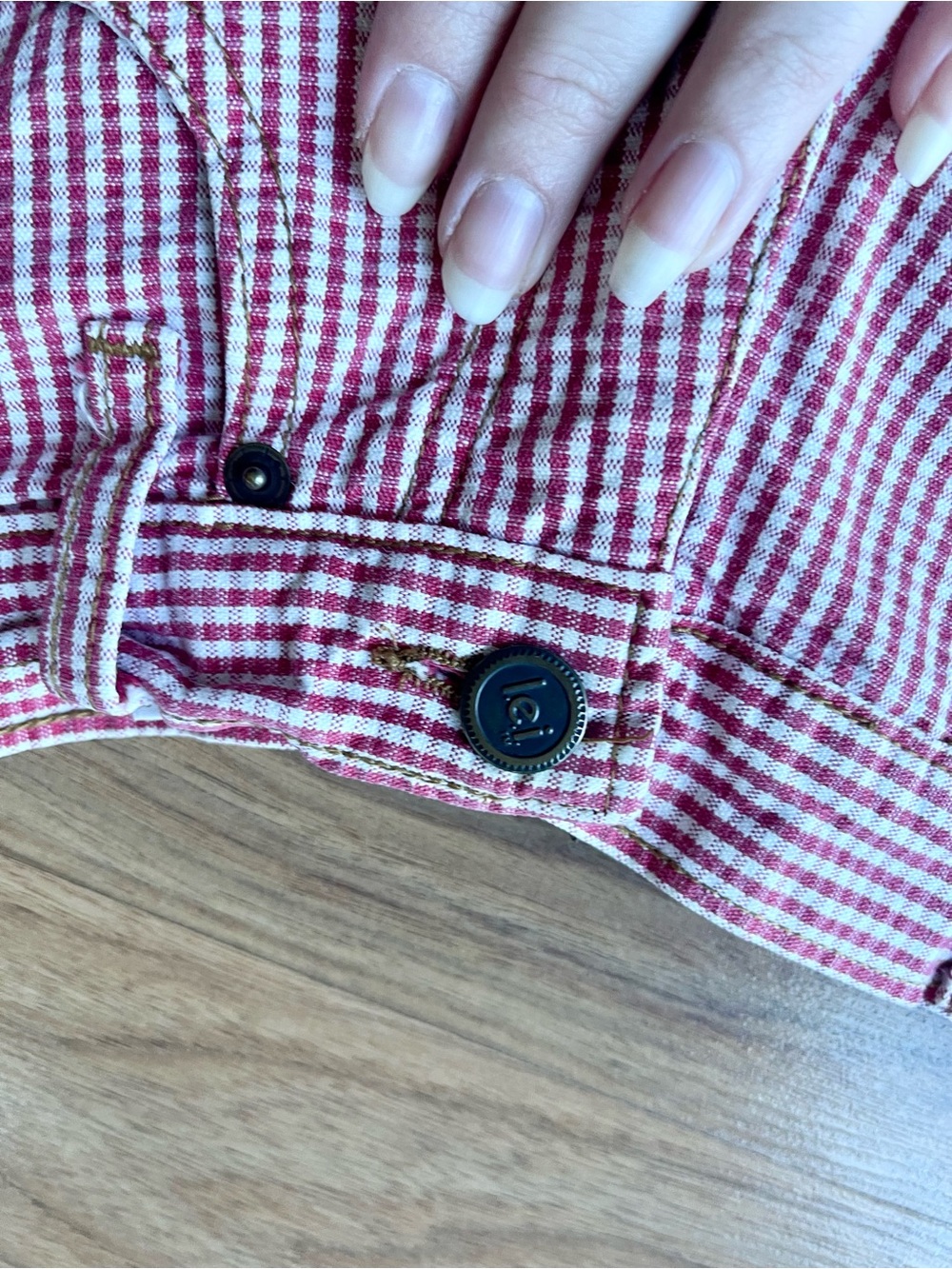 Red gingham shorts 100% cotton size 5 vintage - Picture 8 of 9